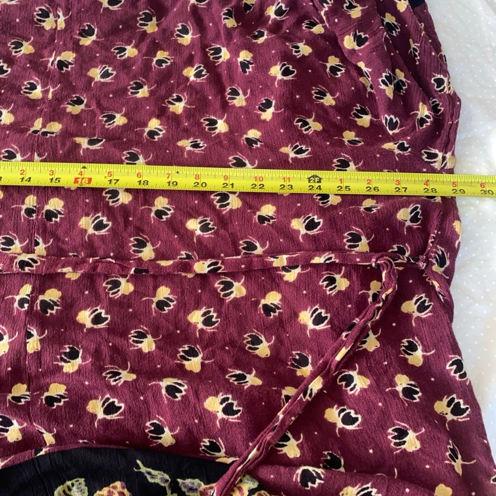 Women's Burgundy Floral Kimono Robe - Picture 10 of 10